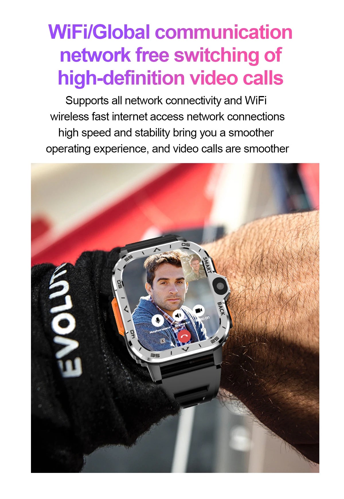 4G smartwatch men's dual camera high-definition+GPS positioning 16G/64G memory support NFC/WiFi dual card call sports wristband