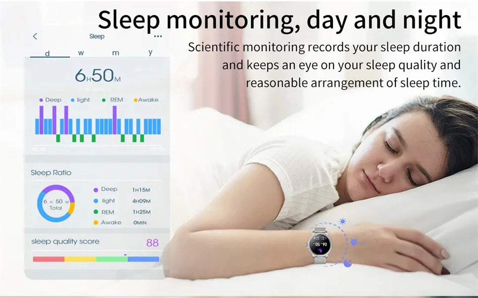 AMOLED Smartwatch for Women Heart Rate/Blood Oxygen Bluetooth Call Android/iOS Compatible