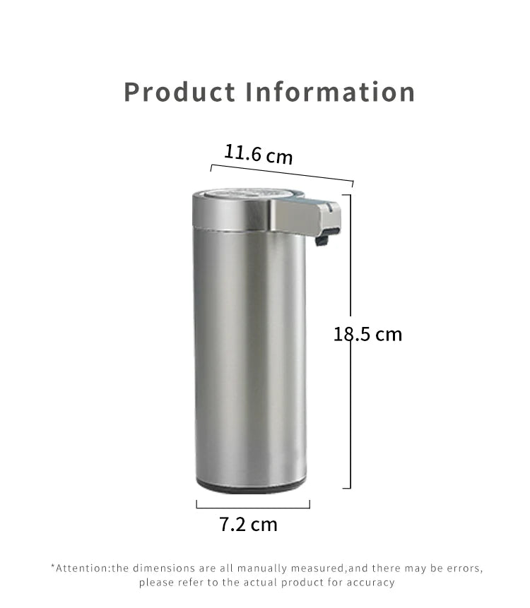 Smart Touchless Soap Dispenser 304 Stainless Steel Auto Foam/Liquid for Kitchen Bathroom