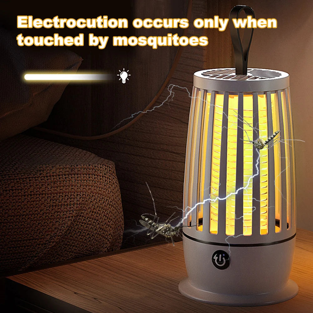 USB Rechargeable Electric Shock Mosquito Repellent Lamp Outdoor Camping LED Mosquito Repellent Lamp+Indoor Household Mosquito Killer (Photocatalyst/3000V High Voltage) IP65 Waterproof