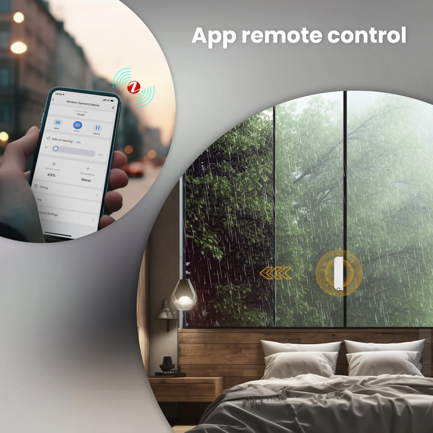 Solar charging Smart sliding window automatic door closer application remote control supports AlexaTuya ZigBee