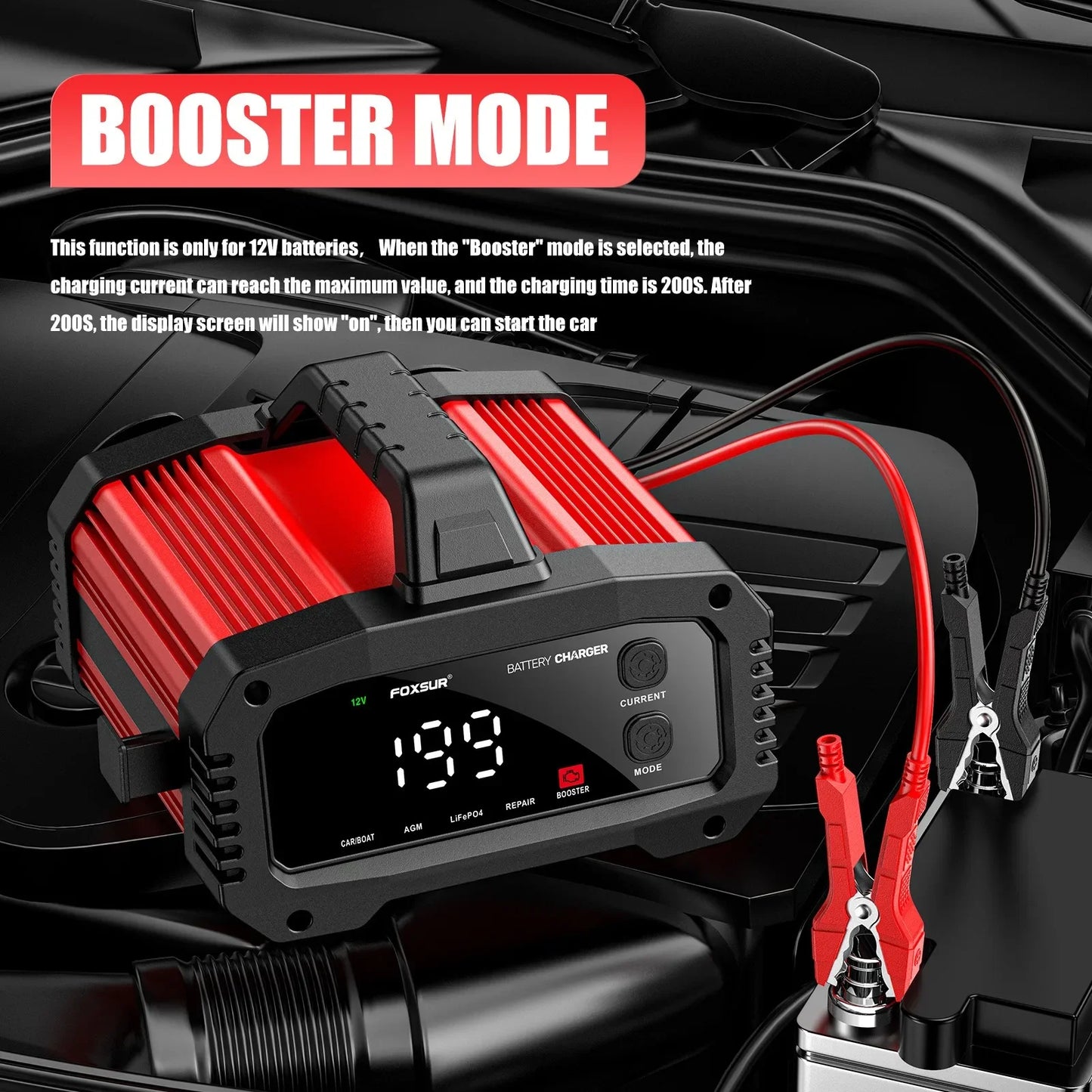 Chargeur intelligent V-24 V 25 A/15 A pour batteries de voiture/moto, plomb-acide/AGM/GEL/LiFePO4, réparation par impulsions