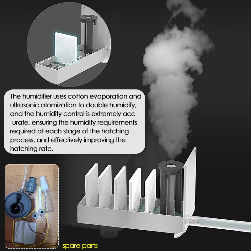 Incubateur tactile automatique pour œufs, contrôle intelligent de la température et de l'humidité pour les œufs de poule, de canard, de caille, de machine d'écloserie
