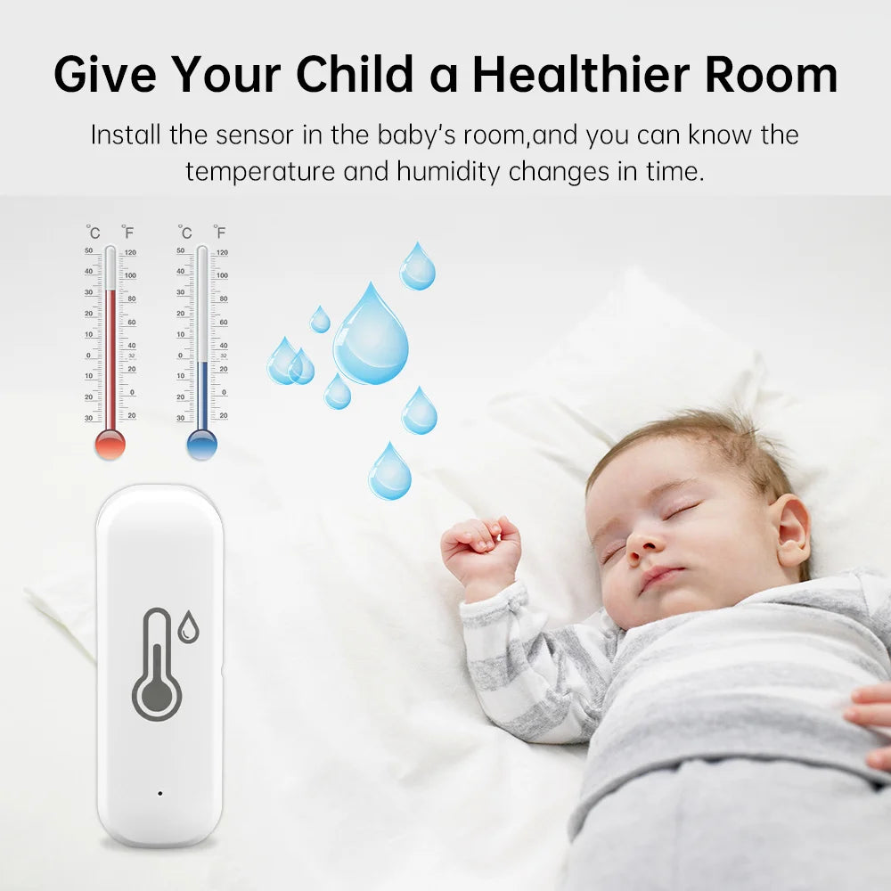 Voice App Remote Control Alexa Google Home Work Tuya Intelligent Wifi Temperature And Humidity Sensor Indoor Thermometer Monitor