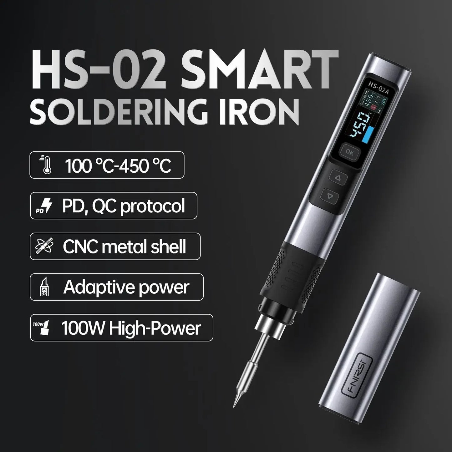 100W PD Fast-Charging Soldering Iron Kit Adjustable 100-450℃ with Portable Rework Station