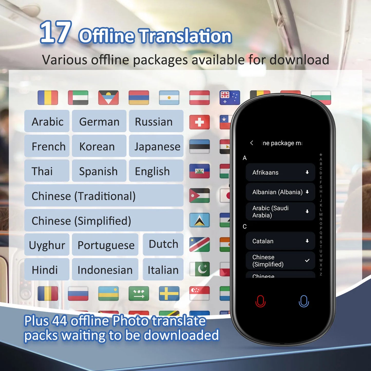 Traducteur vocal IA, écran tactile 3,1 pouces, traducteur en temps réel de 139 langues avec photo/enregistrement pour les voyages et les affaires