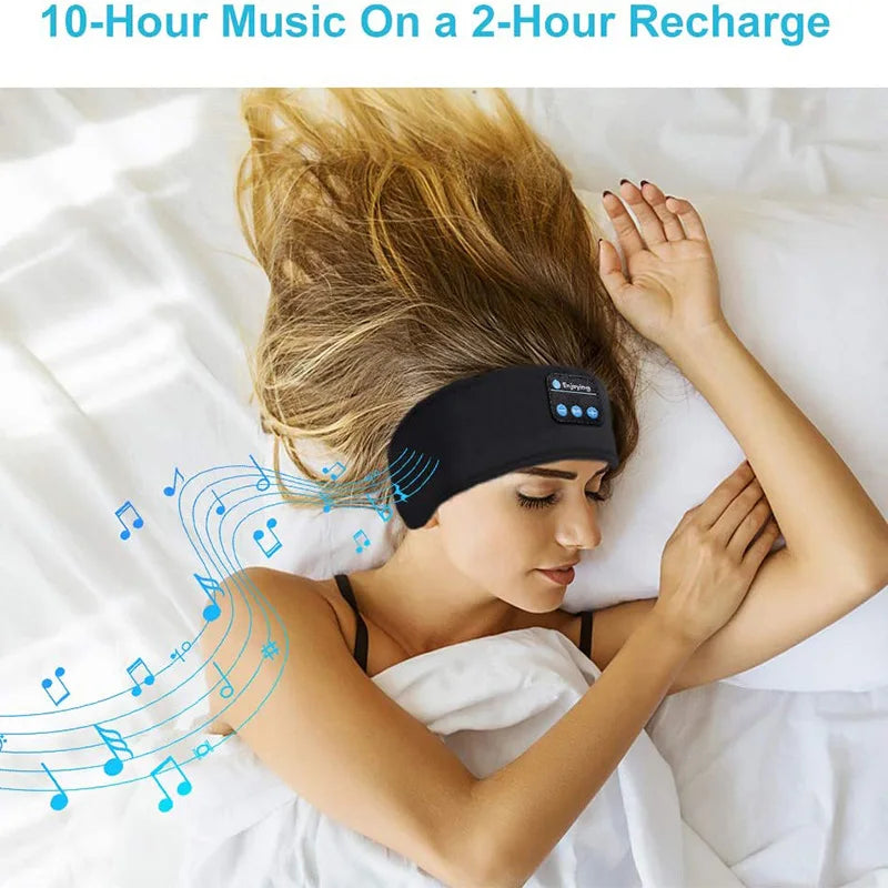 Casque de sommeil Bluetooth 5.0, bandeau, masque pour les yeux sans fil avec haut-parleurs ultra-fins, design élastique confortable pour les dormeurs latéraux et les sportifs