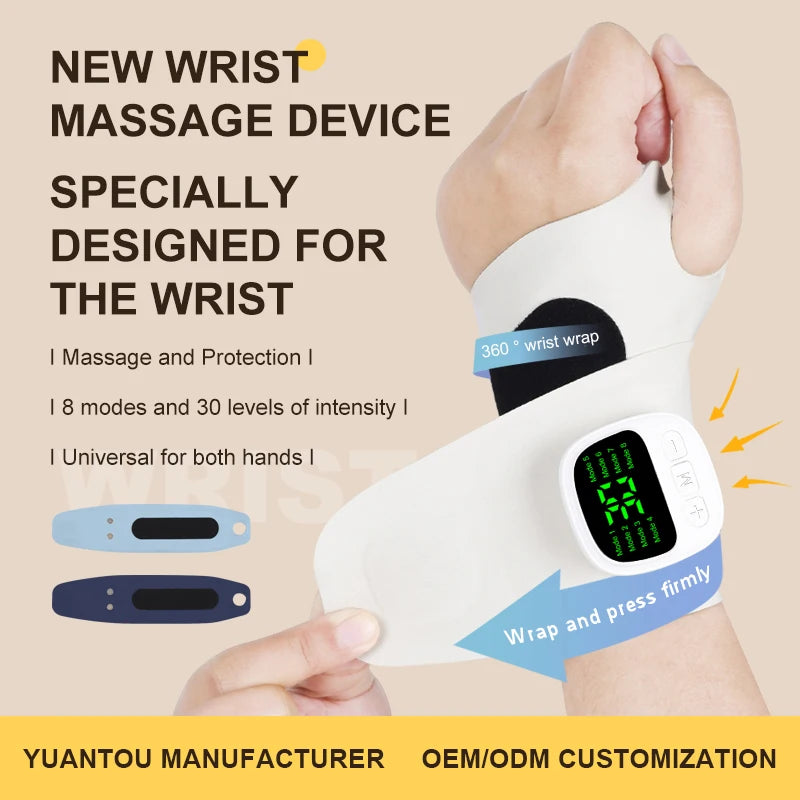 Appareil de massage du poignet sans fil à chargement USB soulage la ténosynovite/fatigue de la main de la souris appareil de thérapie par vibration portable