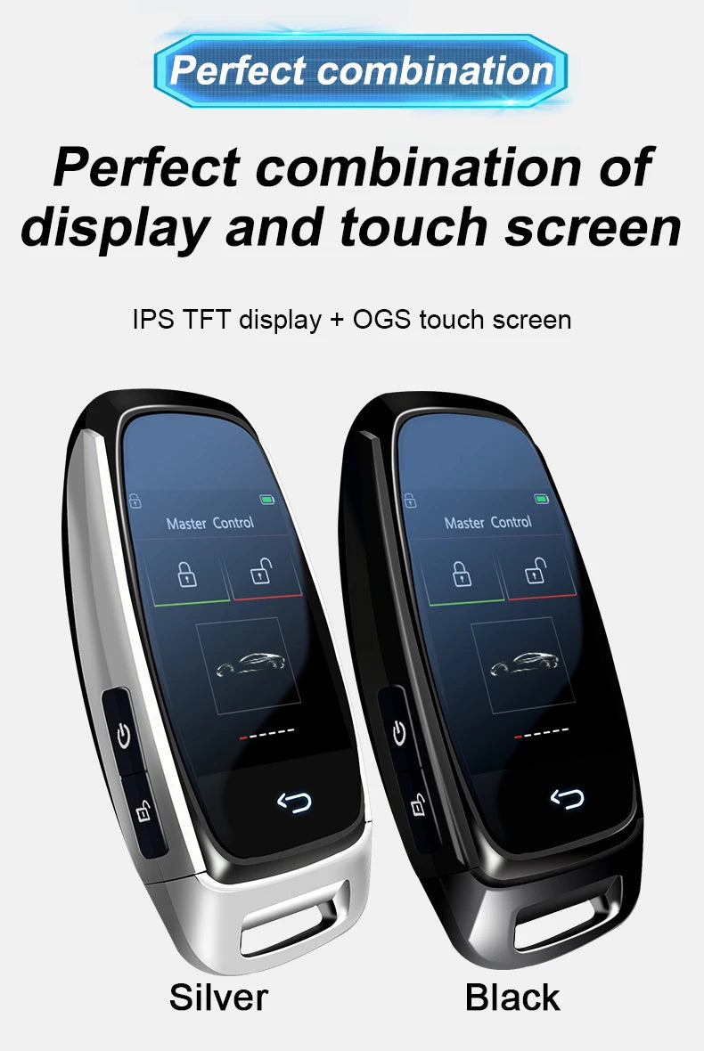 Universal Smart Remote Key with LCD Display Comfortable Entry & Keyless Go Compatible with Audi/BMW/Ford/Mazda/Toyota/KIA/Hyundai