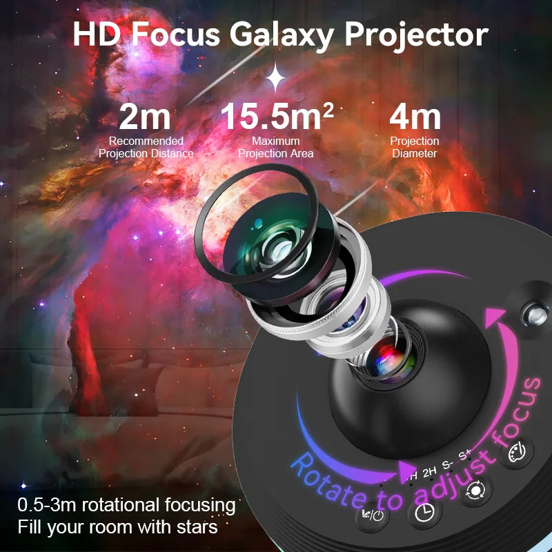 12-in-1 Projector 360° Rotating Space Night Light with Shooting Stars & Nebula Effects Ultra HD Planetarium Projector for Kids & Adults Bedroom Decor & Relaxation