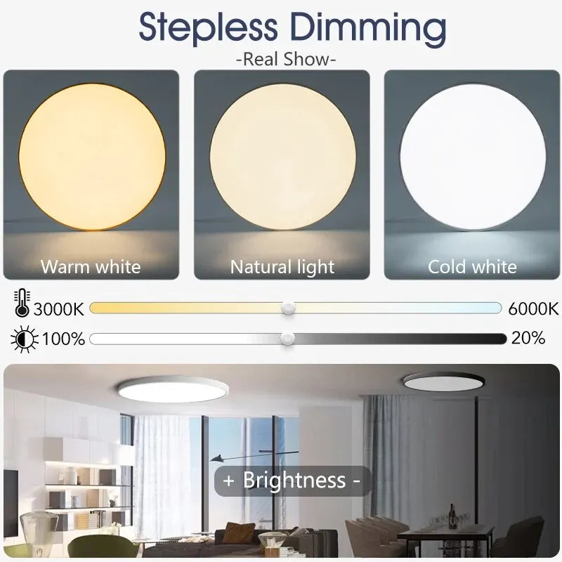 Plafonnier LED intelligent 36 W/50 W, intensité variable, avec application et télécommande, pour chambre/salon, 16 millions de couleurs