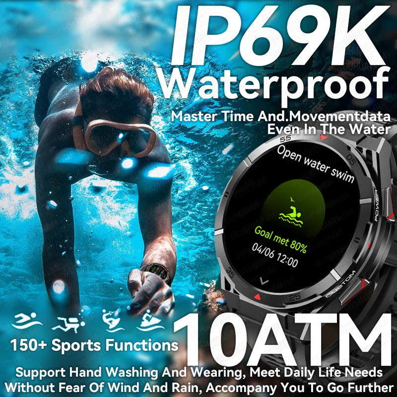 Montre connectée Ultimate 2025 Edition, écran AMOLED 1,43", GPS bi-bande, appels Bluetooth, boîtier en alliage de titane étanche à 100 m (10 ATM)