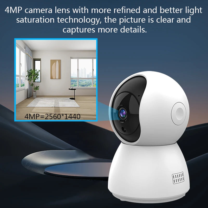 Smart 4MP HD WiFi IP Cam Auto Tracking Indoor Security CCTV/Baby Monitor with Night Vision