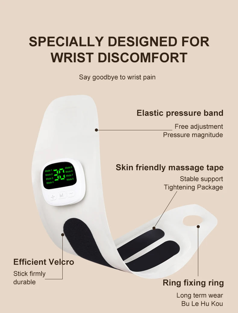 Appareil de massage du poignet sans fil à chargement USB soulage la ténosynovite/fatigue de la main de la souris appareil de thérapie par vibration portable