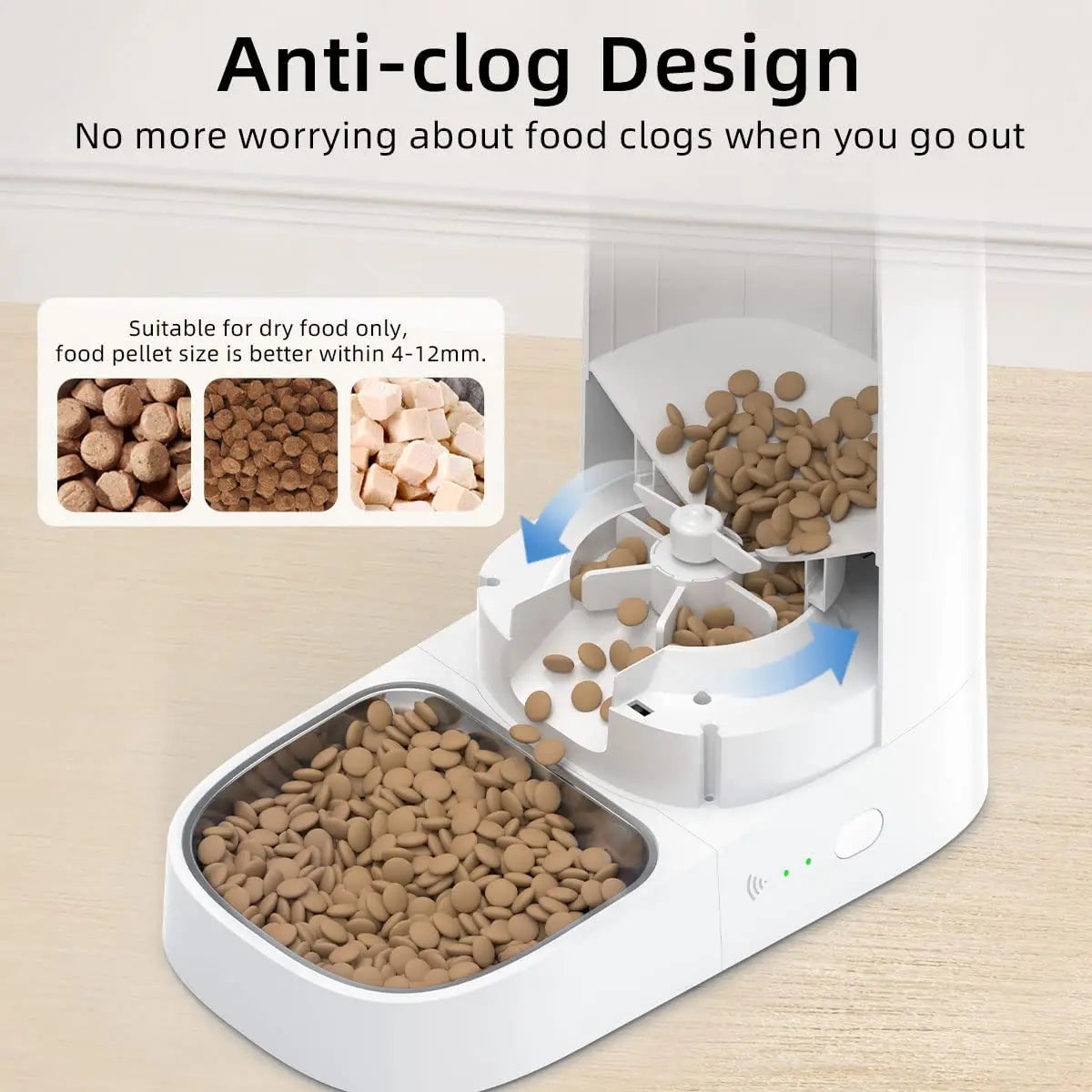 Pet intelligent WiFi cat food dispenser, remote control cat food automatic feeder, fully automatic cat food feeder