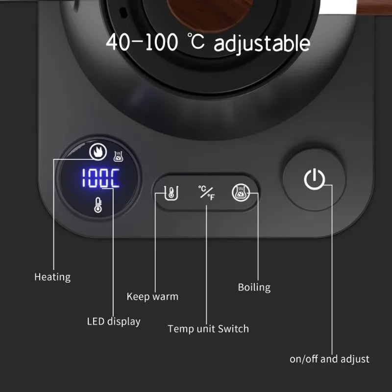 Smart Teapot 110v/220v 900ML Manual Brewing Coffee Pot Temperature Controlled Pot Quick Heating Pot