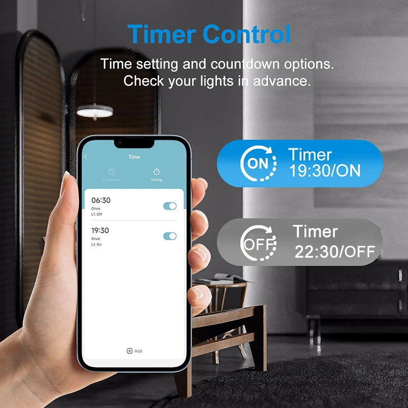 100-250V 1/2/3 post wall lamp button switch timing remote control Tuya intelligent WiFi switch with temperature and time display function