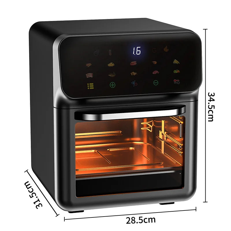 10L Intelligent Touch Screen Air Fryer 360° Oil-Free Cooking Household Large Capacity Electric Fryer