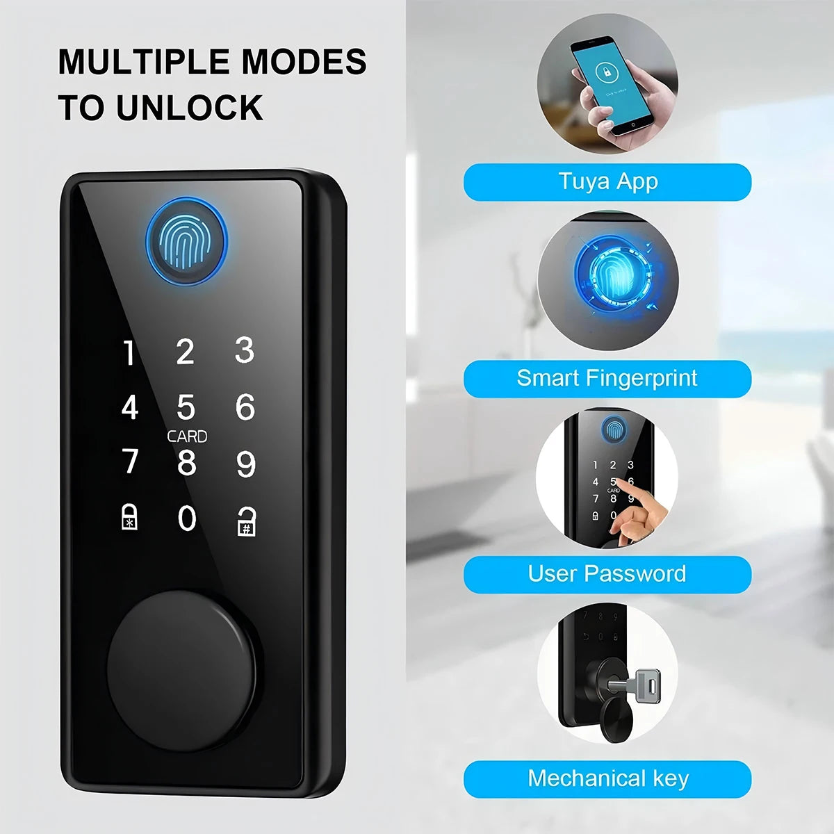 Equipped with keyless fingerprint lock electronic door lock Tuya Bluetooth lock