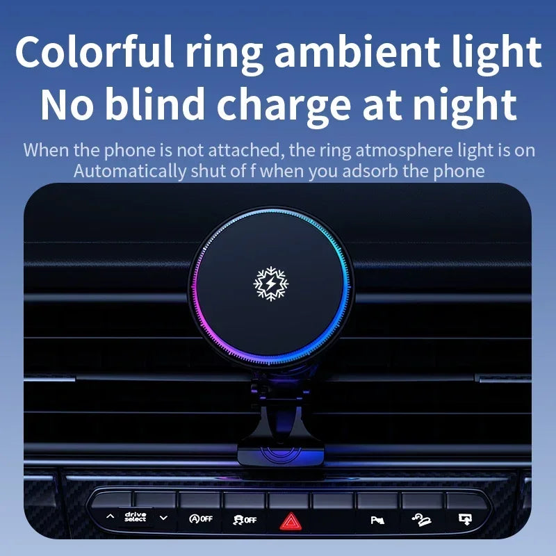 Wireless car charger fast charging station for iPhone 16 15 14 13 12 Pro Max MacSafe