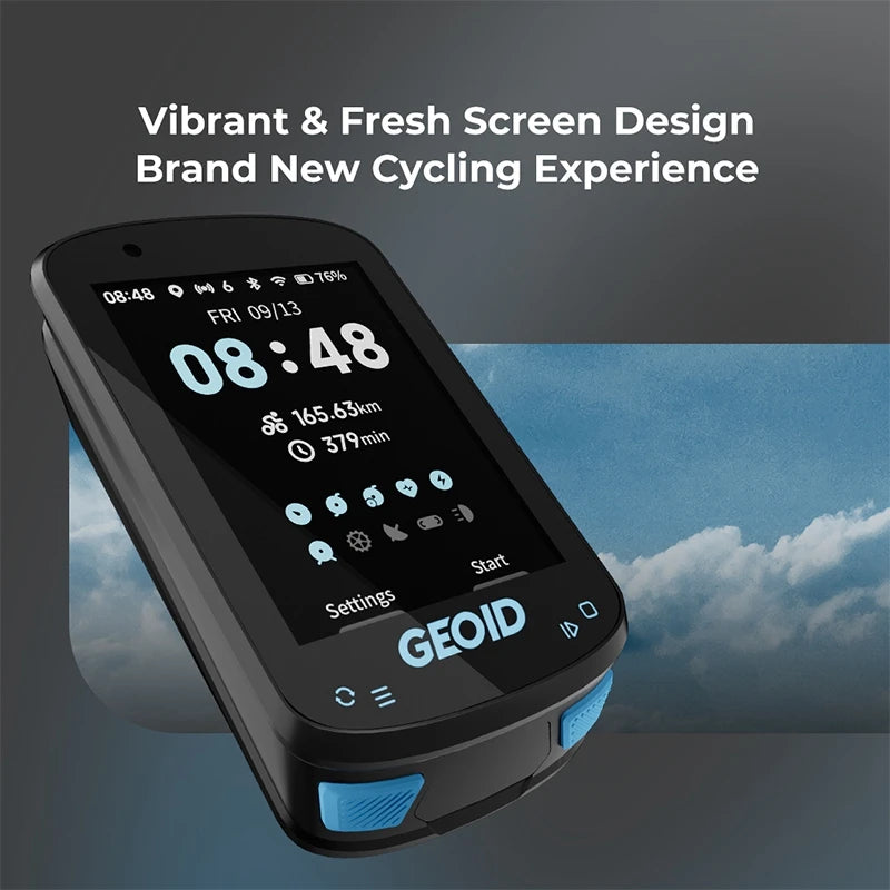 Compteur de vélo GPS intelligent avec écran couleur, compteur de vitesse sans fil, ANT+/WiFi, navigation en 11 langues, odomètre et suivi de vitesse pour vélos