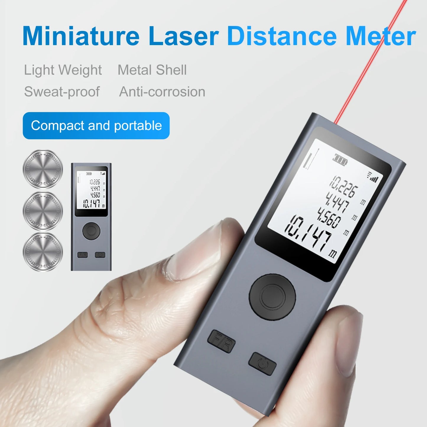 30M/50M Mini Laser Distance Meter USB Rechargeable Handheld Rangefinder High-Precision Infrared Measuring Tool for DIY & Construction
