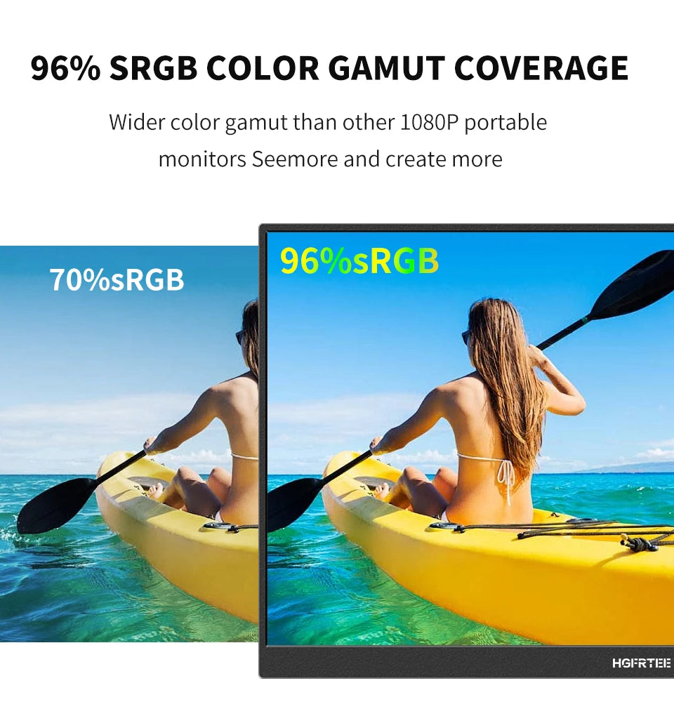 16" Touch Portable Monitor 2K 16:10 IPS Screen 96% sRGB 350cd/m² HDR Type-C/HDMI Dual Ports