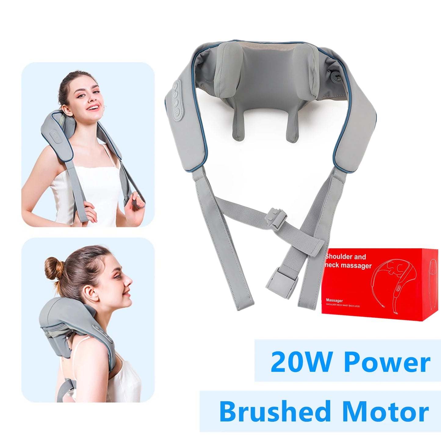 Châle de massage cervical à moteur sans balais, masseur multifonctionnel pour les épaules, le cou et le dos, pour une relaxation profonde