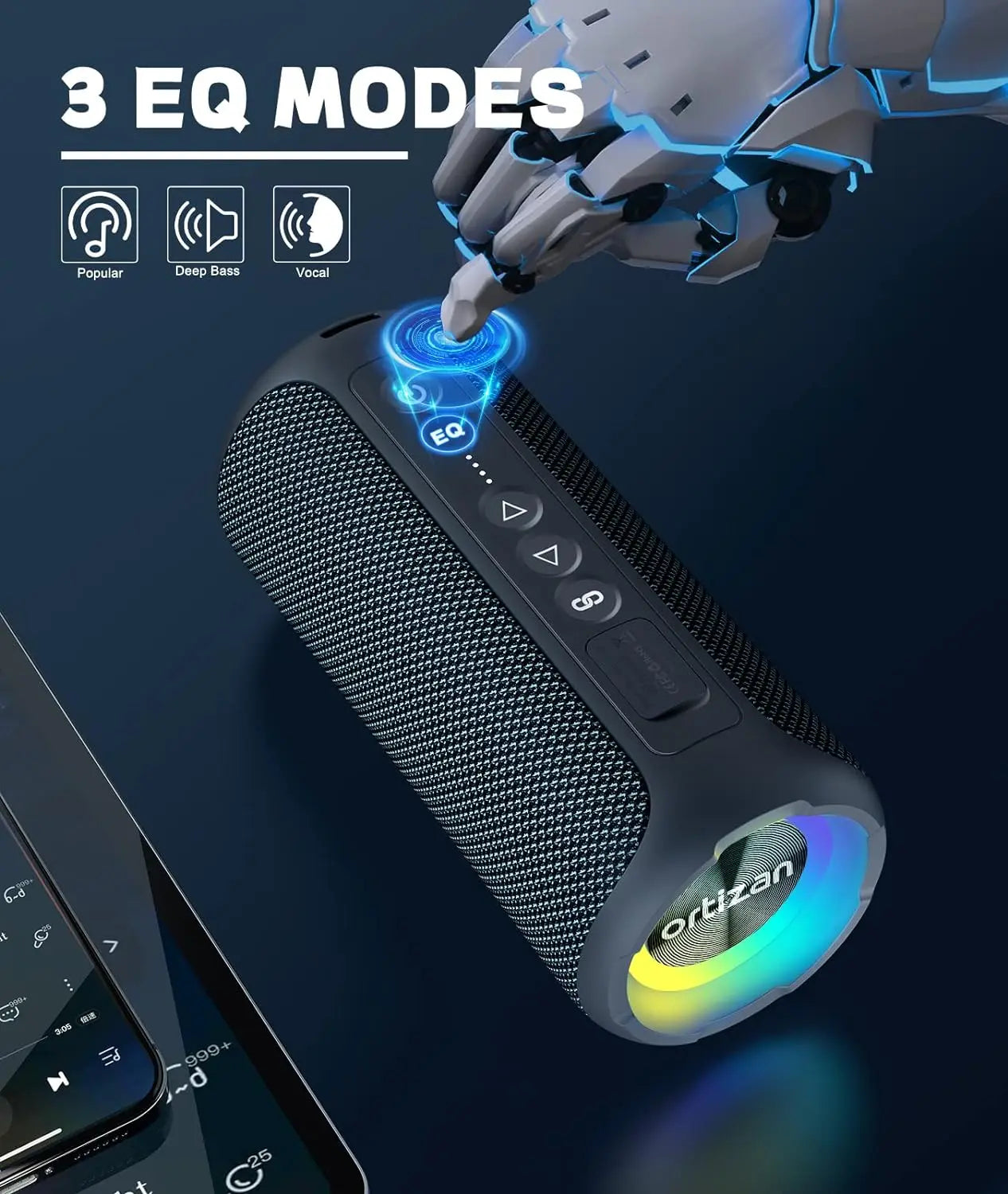40W stunning subwoofer outdoor speaker IP7 waterproof+30 hour battery life Bluetooth 5.3 wireless connection