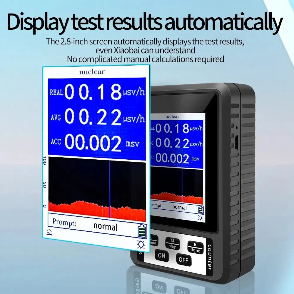 XR-1 Portable Geiger Counter Nuclear Radiation Detector with Marble Testing Mode 0.1μSv/h High Accuracy for X-Ray/Gamma/Beta
