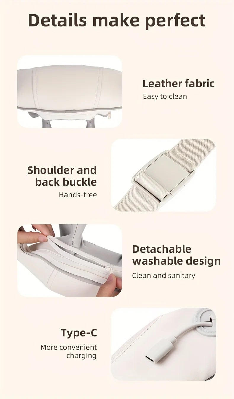 Electric Heated Shiatsu Neck Massager Kneading for Back/Shoulder Pain Relief Car Home Use