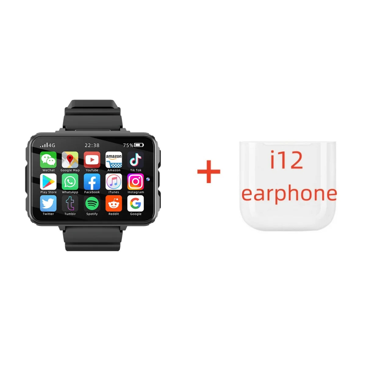 Montre connectée AMOLED 2,4 pouces HD 480 × 680 GPS/Wi-Fi Carte SIM Compatible TikTok et WhatsApp