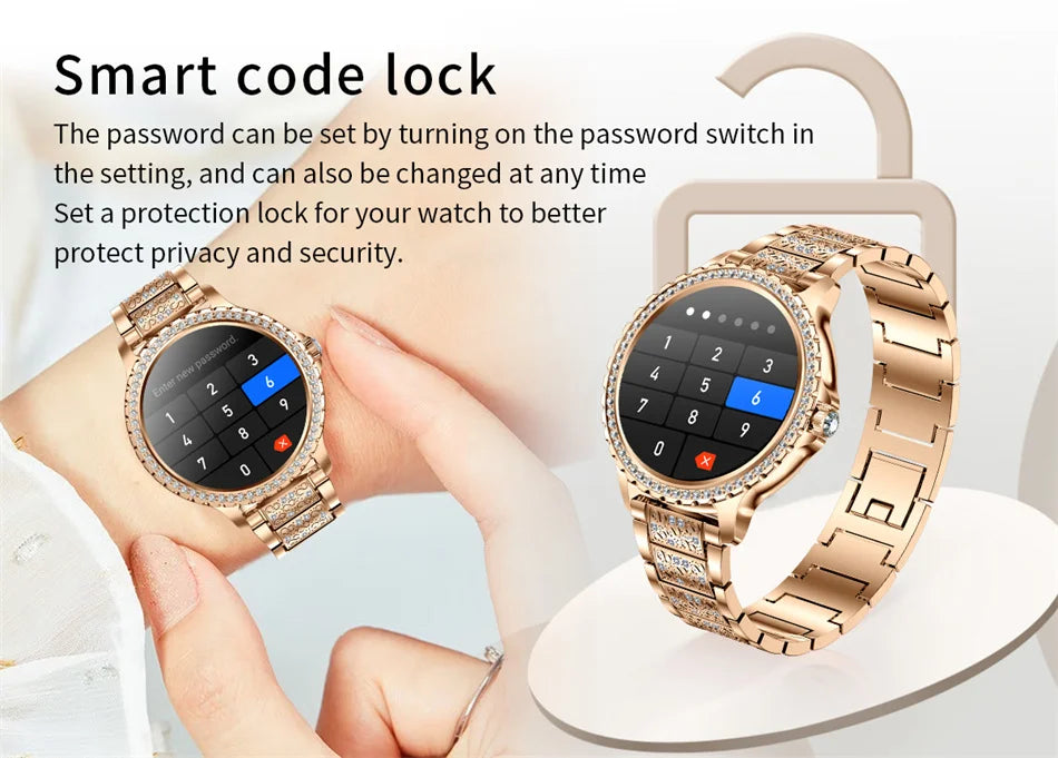 AMOLED Smartwatch for Women Heart Rate/Blood Oxygen Bluetooth Call Android/iOS Compatible