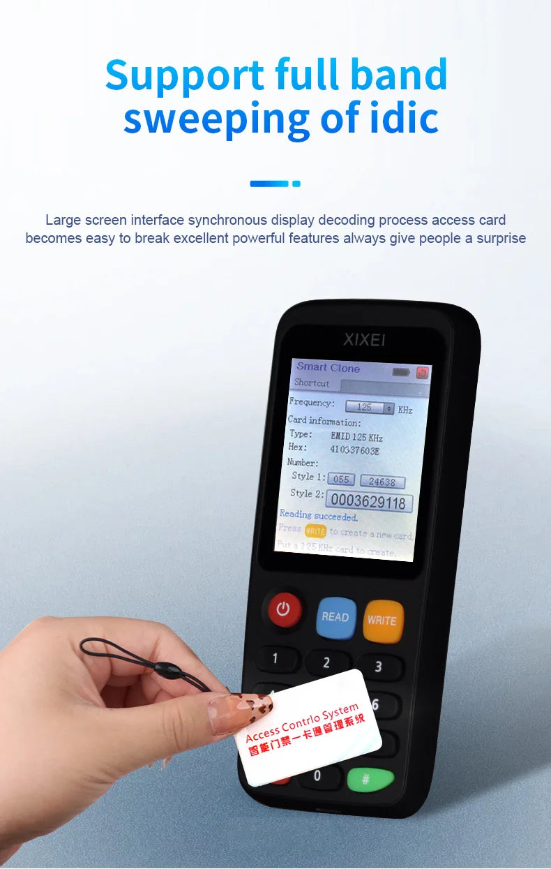 Smartcard-Lesegerät, RFID-Schlüssel-Klon-Kopierer für IC/ID-Karten, 125 kHz und 13,56 MHz, NFC-Tag-Programmierer, Badge-Writer-Duplizierer für Zugangskontroll- und Aufzugskarten