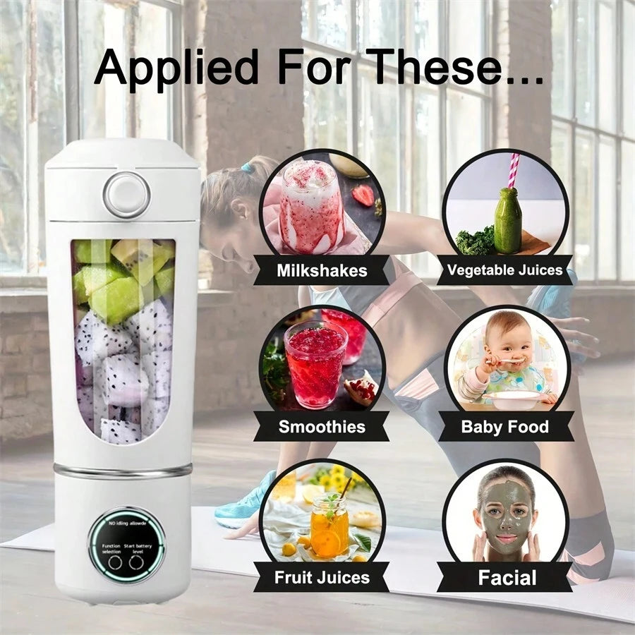 Portable Bottle Juicer Milkshake Blender 700Ml Multi-Color 12 Blade Quick Mixing 2-In-1 Blender