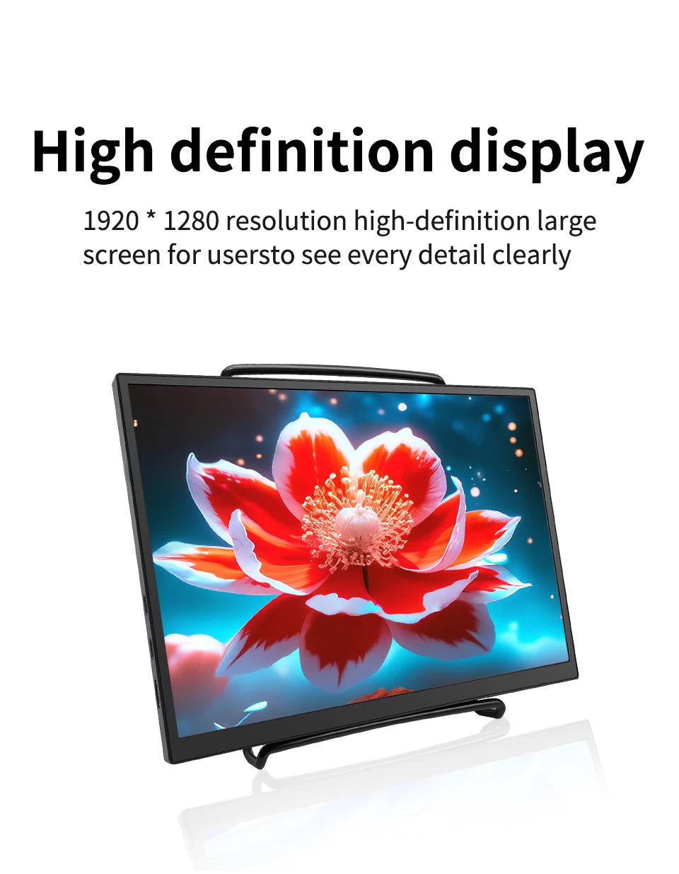 10.5" FHD 1280P Portable Monitor 100% sRGB 420nits IPS Screen w/ Dual USB-C Compatible with Mac/PC/Xbox/PS5/Switch