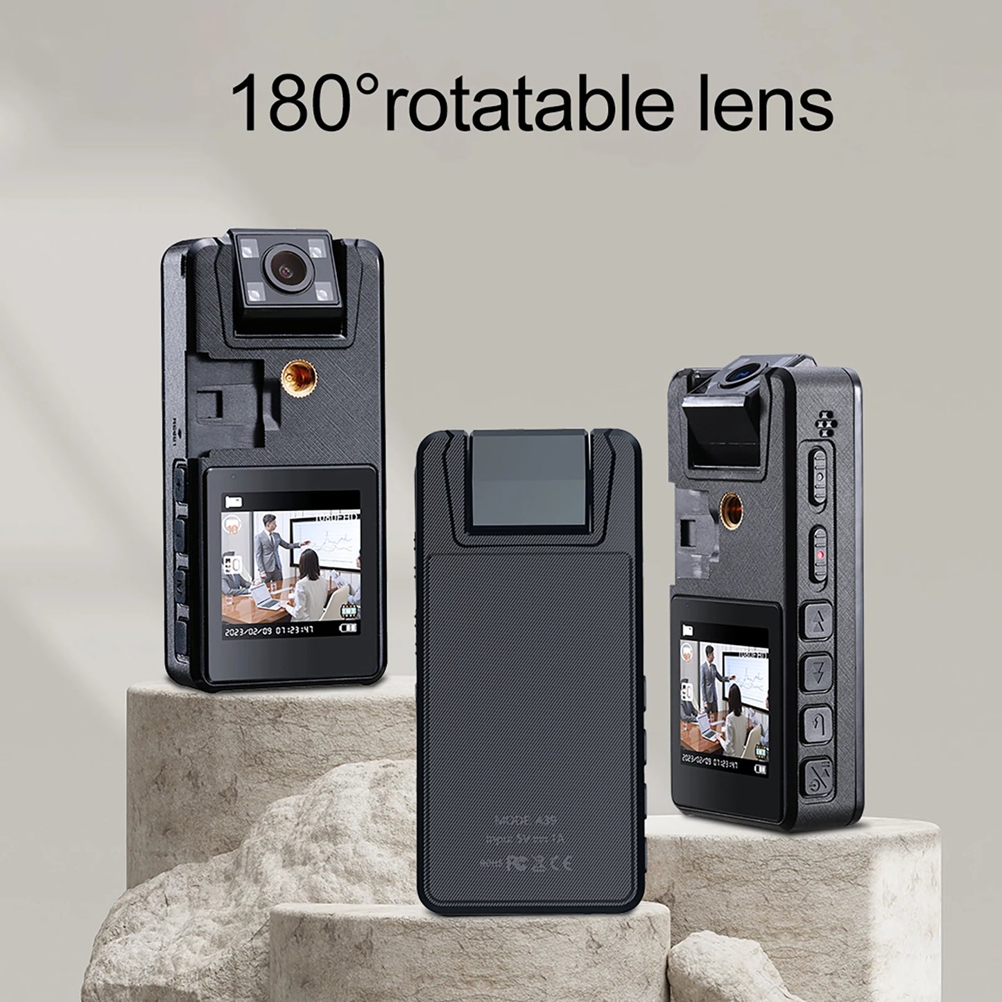 1080P HD Mini Camera 3000mAh Body Mount, 180° Rotating for Bike/Sports/Car/DVR/Webcam