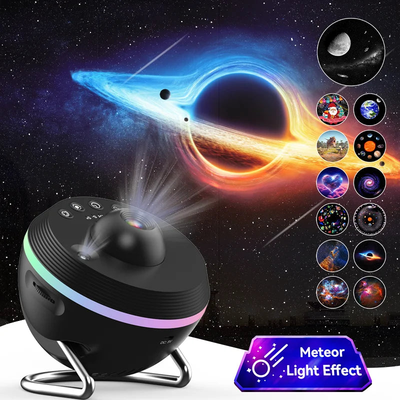 12-in-1 Projector 360° Rotating Space Night Light with Shooting Stars & Nebula Effects Ultra HD Planetarium Projector for Kids & Adults Bedroom Decor & Relaxation