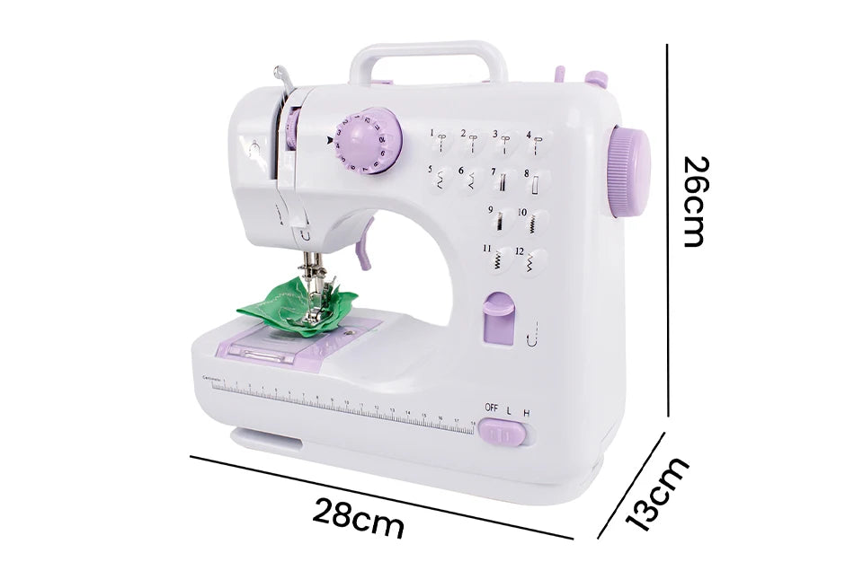 Machine à coudre électrique à régulation de vitesse intelligente, petite machine à coudre domestique à 12 fils avec éclairage LED, outils à main portables de voyage pour bricolage