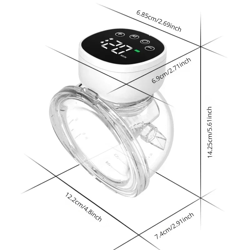 Wearable Breast Pump Hands-Free Electric Double Pump with 24mm Flanges 5 Modes & 12 Levels BPA-Free 220ml Capacity