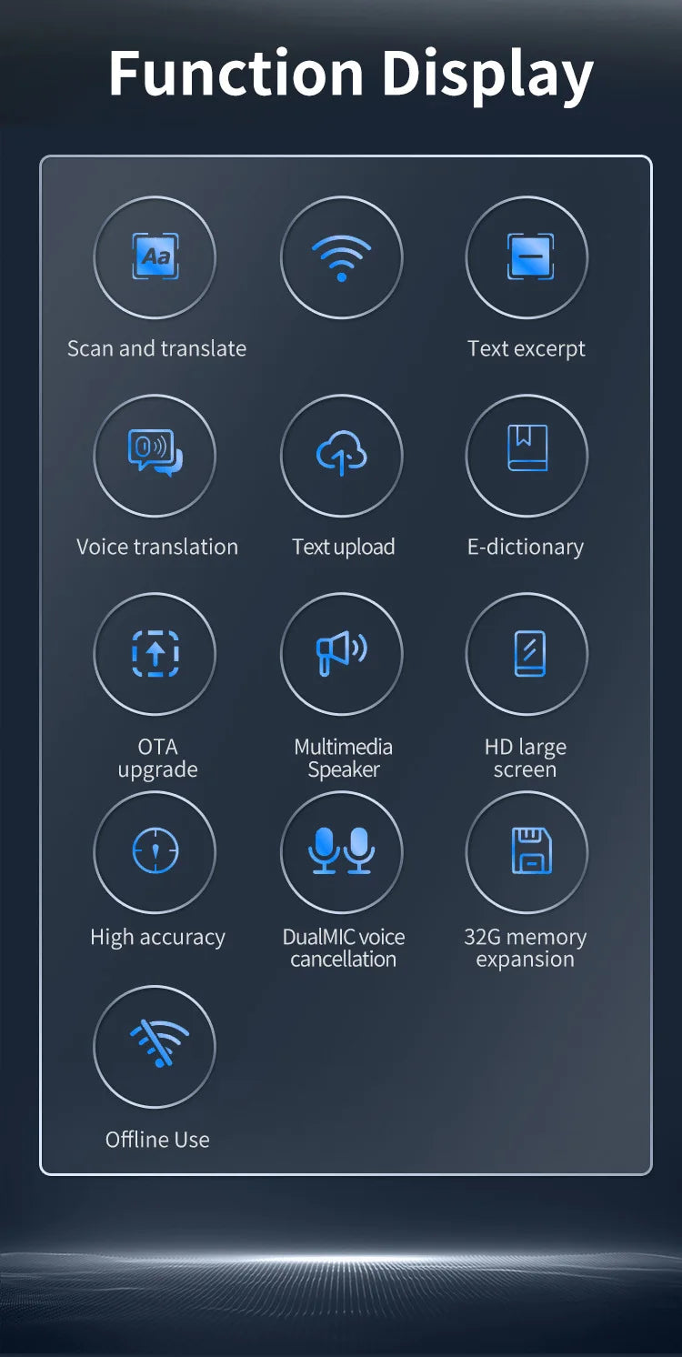 123-Language Smart Pen Offline Textbook Scanner & English Dictionary with Voice Translation