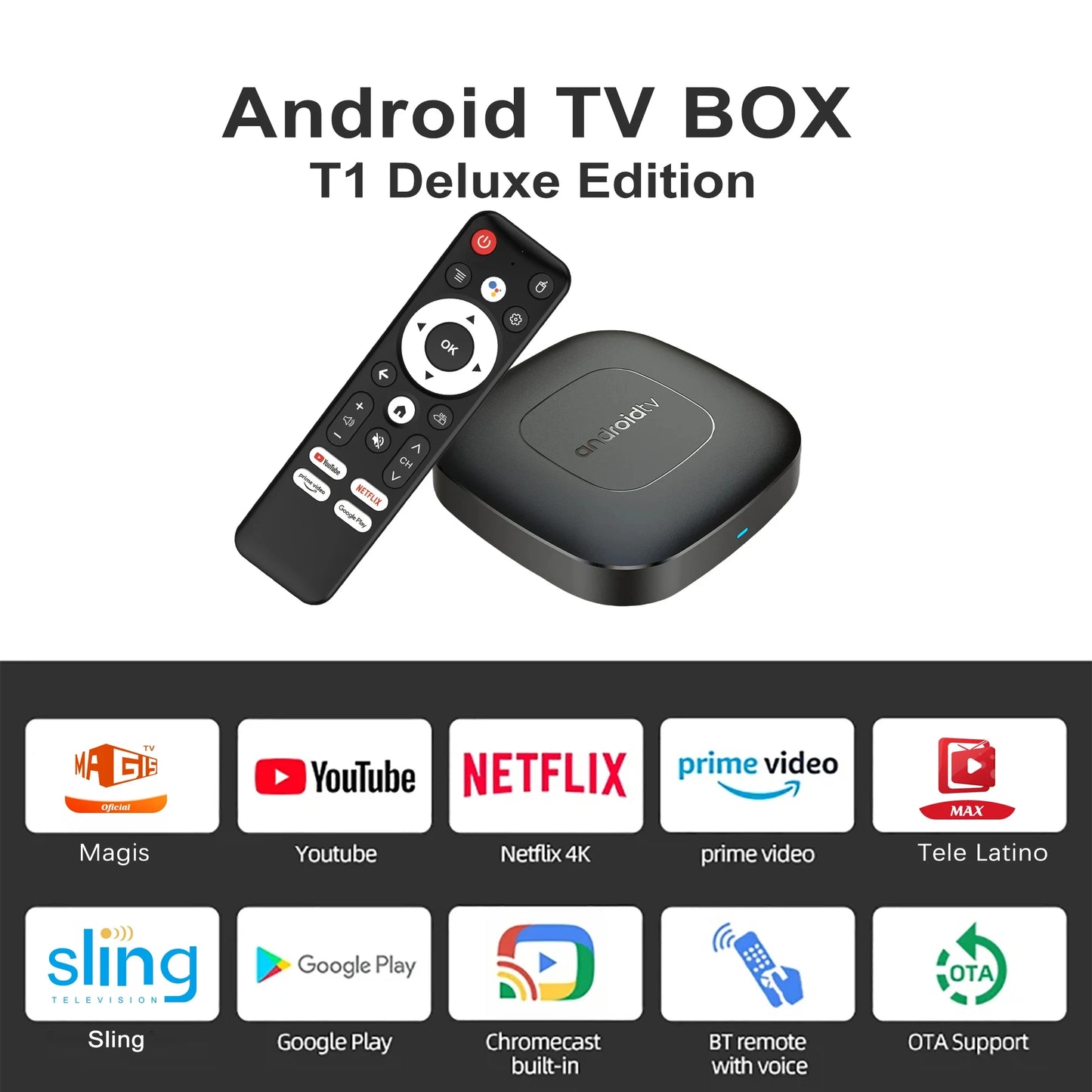 8K Android 13 TV Box WiFi 6 dual band+Bluetooth 5.0 built-in Google Assistant/Netflix/Chromecast smart home central control
