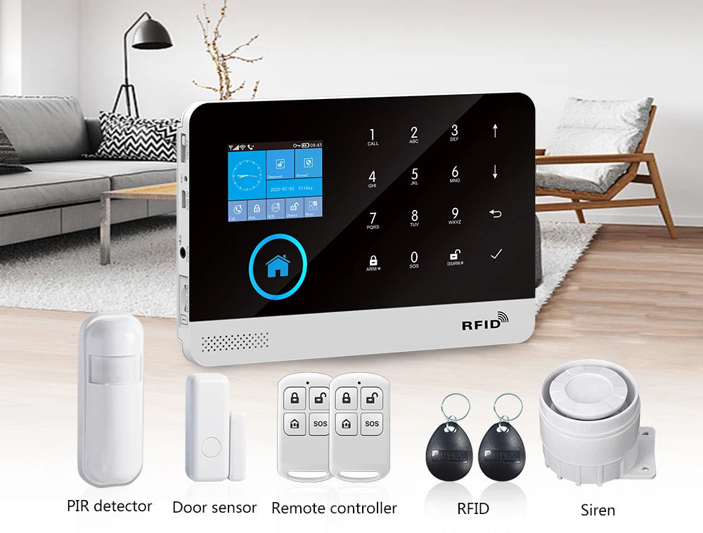 Tuya Smart WiFi GSM Home Alarm System 433MHz Wireless Burglar Security with Alexa/Google Home CE/FCC Certified