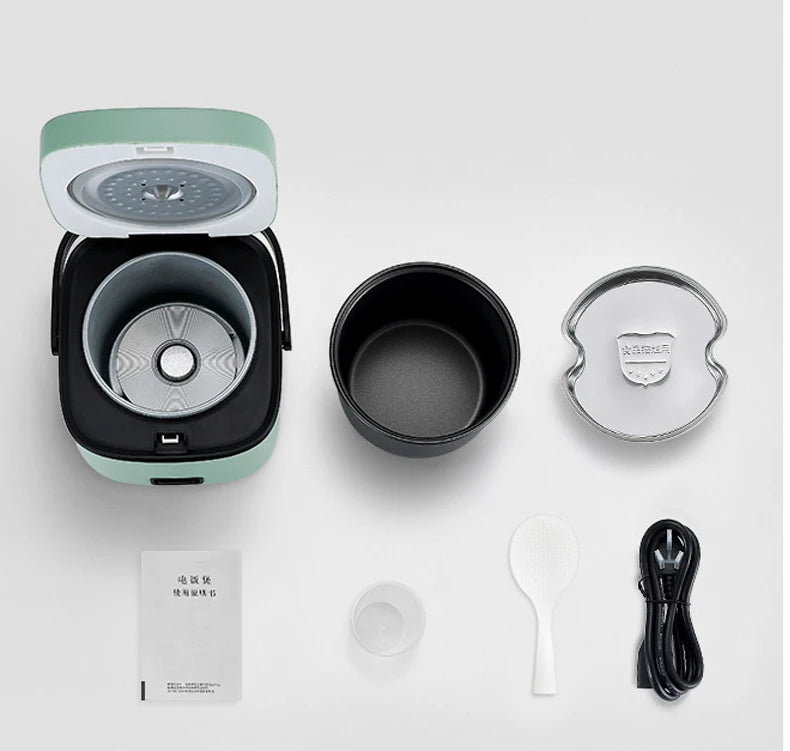 1.2L Mini Rice Cooker Auto Cooking Steaming & Warming for 1-2 People Electric Kitchen Appliance