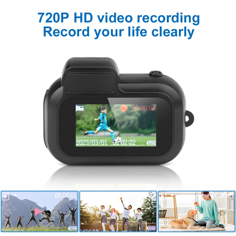 1080P HD Mini Camera w/ Screen Flash & Battery Dock Ultra Compact Portable Video Recorder