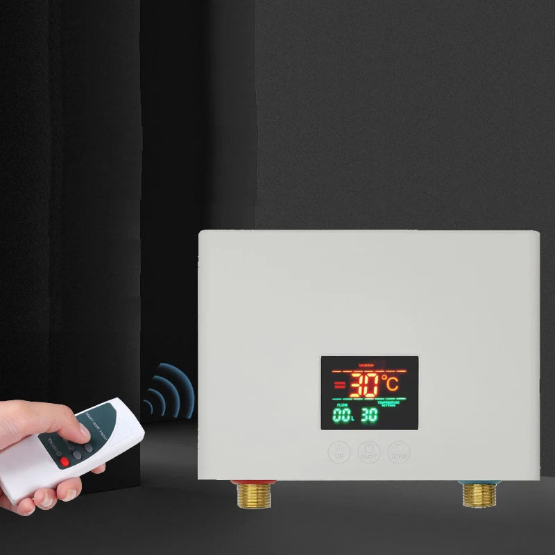 110V/220V Dual Voltage Instant Water Heater 3000W/5500W Adjustable Power Wall-Mounted for Shower & Kitchen with Overheat Protection