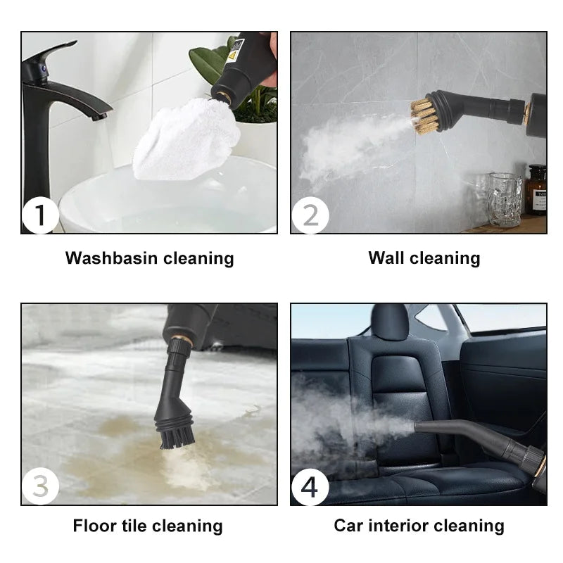 2500W High-Temperature Handheld Steam Cleaner 150℃ High Pressure for Kitchen Hood/Air Conditioner/Car/Floor Deep Cleaning