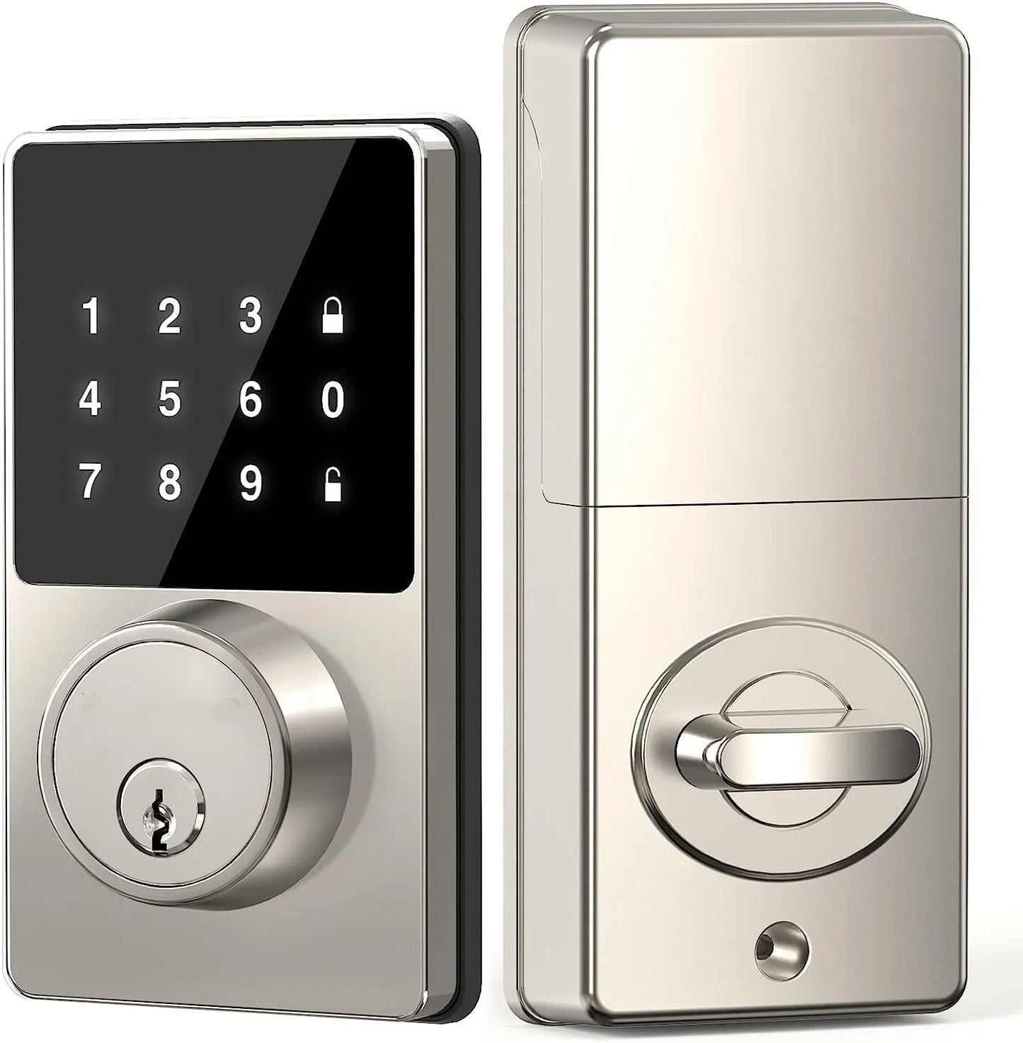 Touch screen fingerprint dual unlock intelligent electronic door lock password/APP remote control 50 sets of user codes self installing anti-theft door lock for household and commercial use