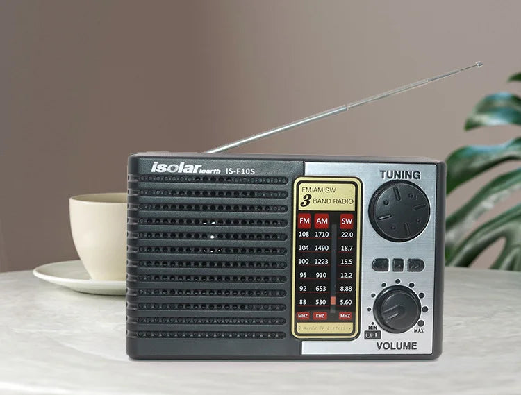 Wireless BT Speaker w/LED Light FM/AM/SW Radio Solar Charger Emergency Full Band High Sensitive