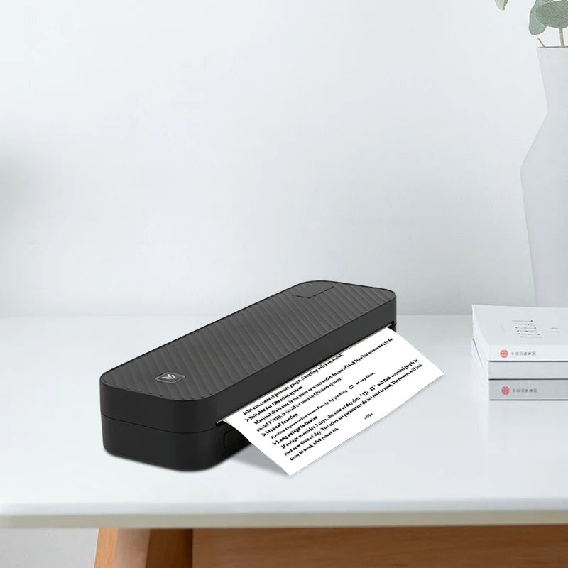 Portable A4 Thermal Printer Bluetooth Wireless Inkless Printing for PDF/Excel/Word Office Home School Use with Roll Paper
